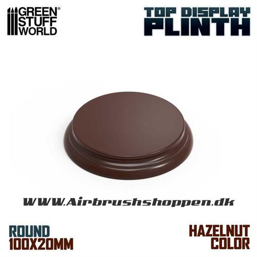 Round Wood display bases  10 cm 18mm - GSW Hazelnut Brown